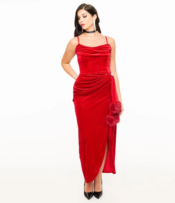 Weasel Wear Red Velvet Phantom Swag Gown