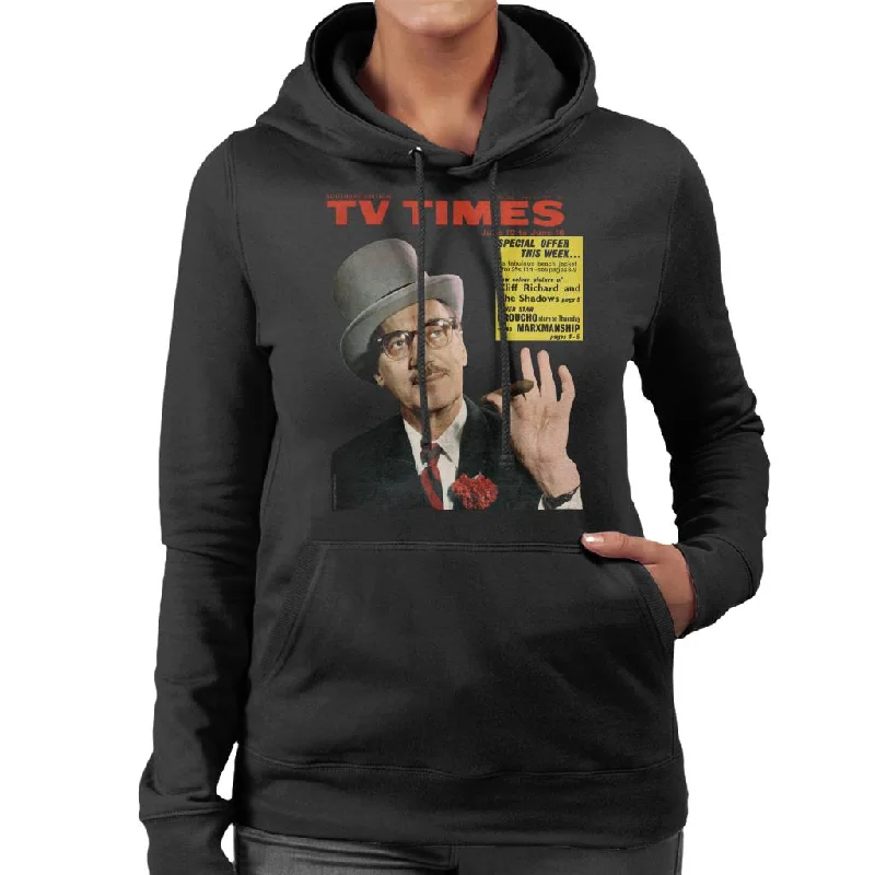 TV Times Groucho Marx 1965 Cover Women's Hooded Sweatshirt