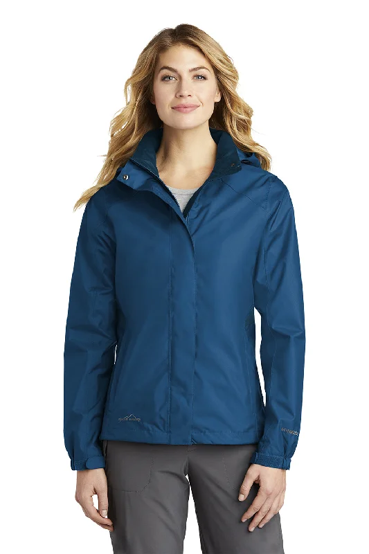 Eddie Bauer Womens Waterproof Full Zip Hooded Jacket - Deep Sea Blue