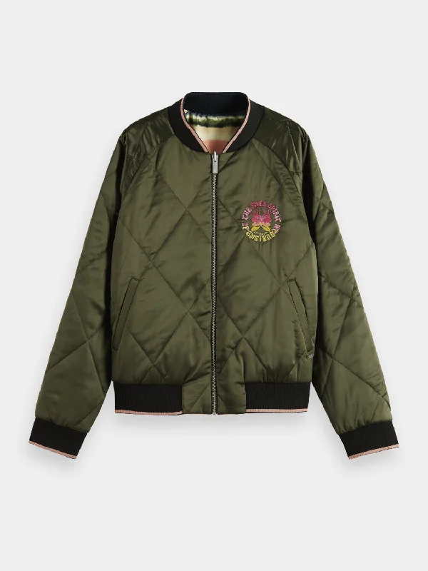 Embroidered bomber jacket