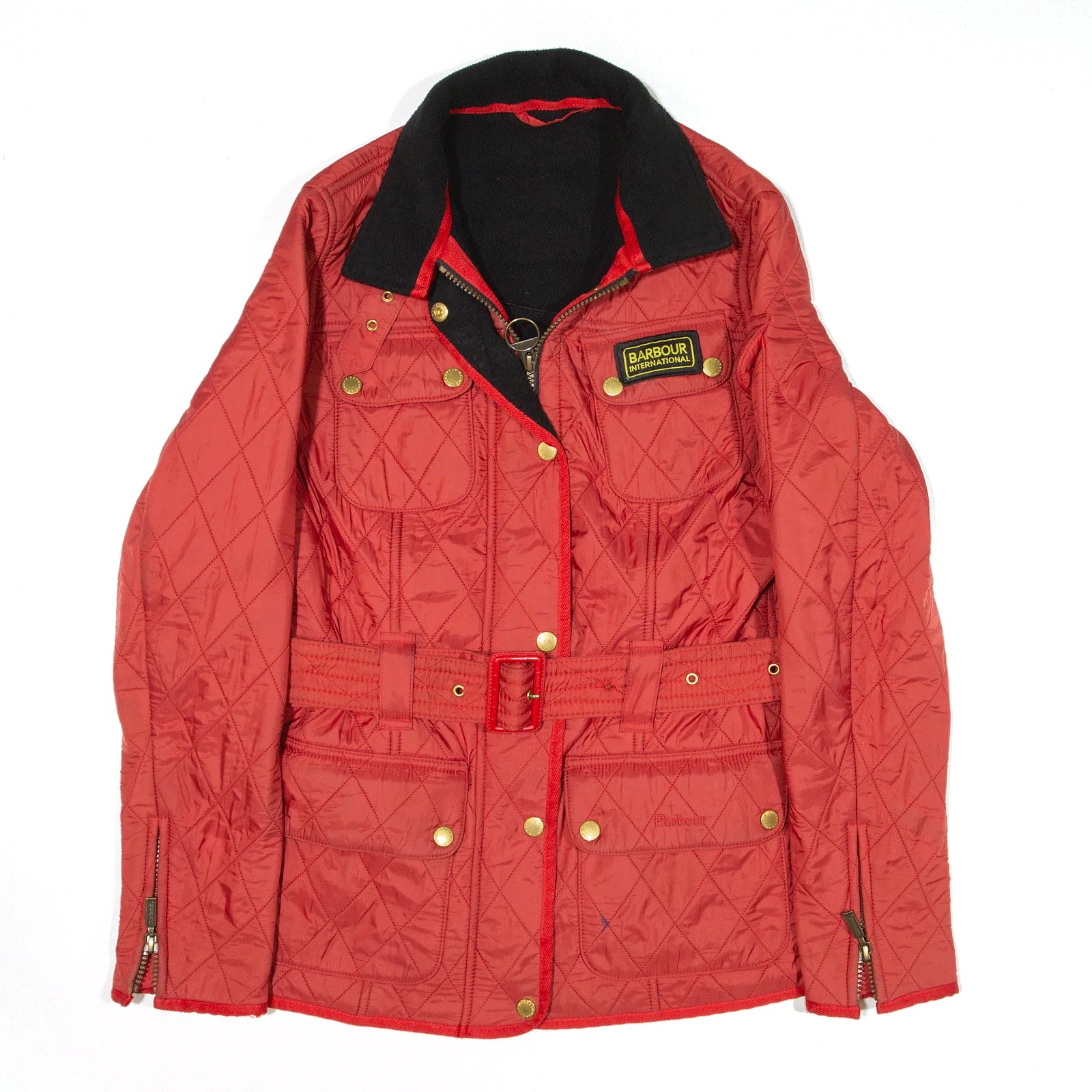 BARBOUR Polarquilt Quilted Jacket Red Womens UK 8