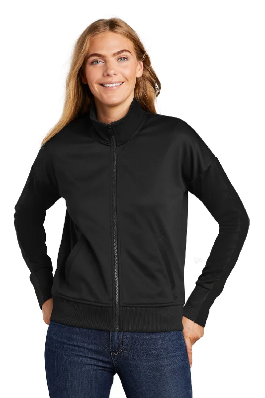 New Era Womens Full Zip Track Jacket - Black - Closeout