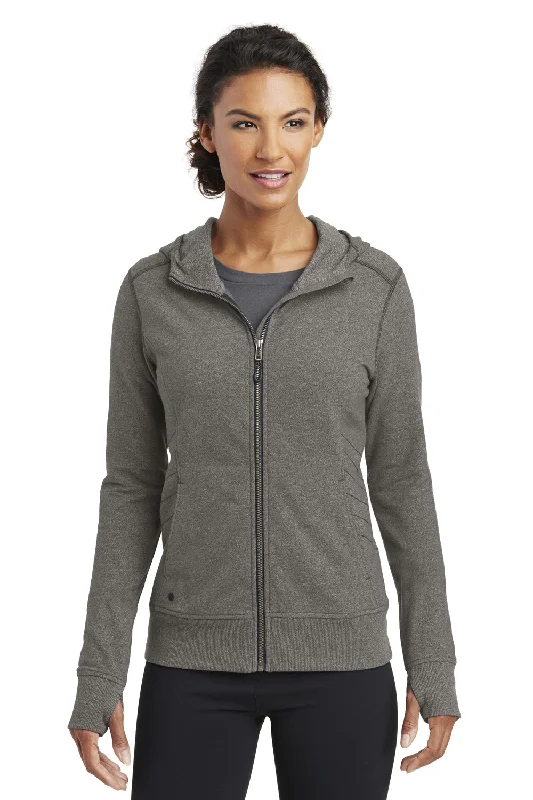 Ogio Womens Endurance Cadmium French Terry Full Zip Hooded Jacket - Gear Grey - Closeout