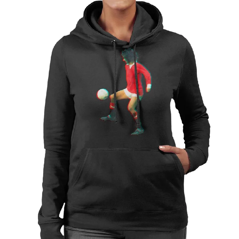 TV Times George Best Playing With Manchester United Women's Hooded Sweatshirt