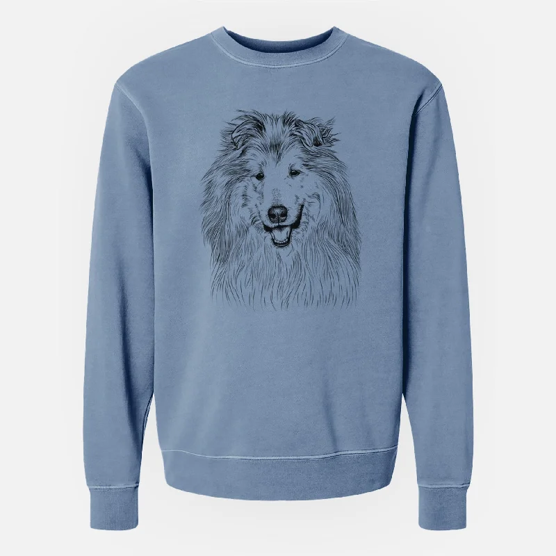 Bare Donnan the Rough Collie - Unisex Pigment Dyed Crew Sweatshirt