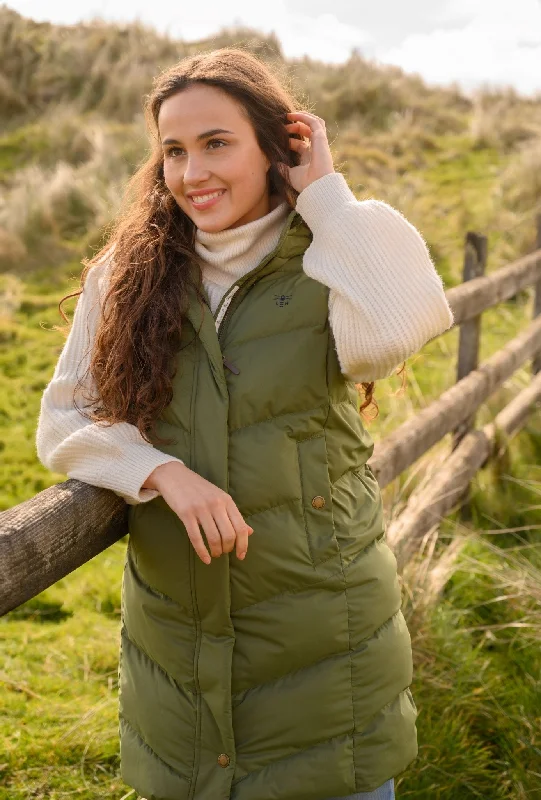 Savannah Long Gilet - Olive