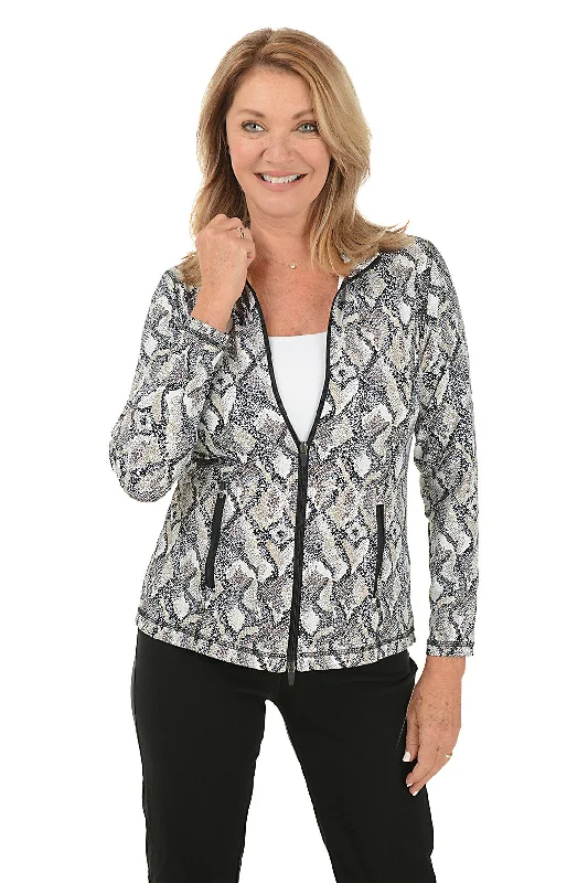 Tan Snake Hearts UPF50+ Zip Front Jacket