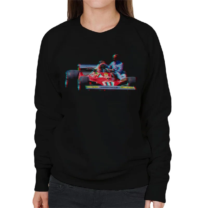 Motorsport Images Niki Lauda 312T2 Mechanic Lift Women's Sweatshirt