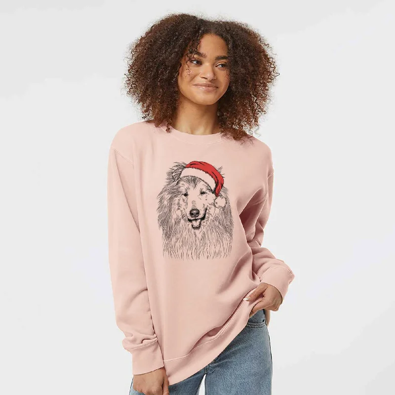 Santa Donnan the Rough Collie - Unisex Pigment Dyed Crew Sweatshirt