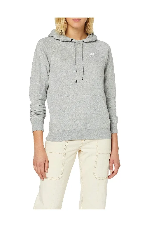 Women's Sportswear Essential Fleece Hoodie, Gray, M, Defective