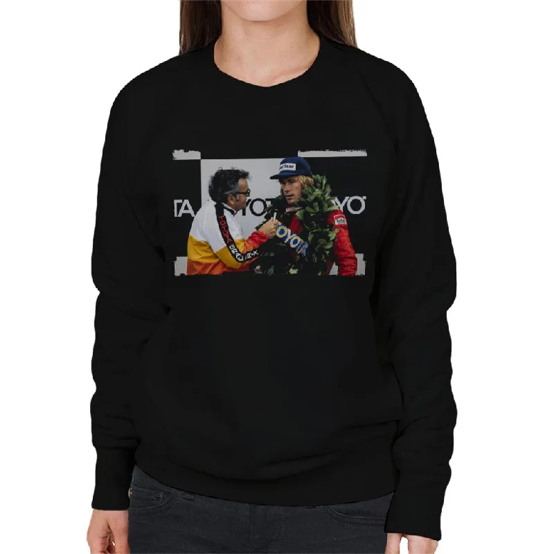 Motorsport Images James Hunt Podium Interview Women's Sweatshirt