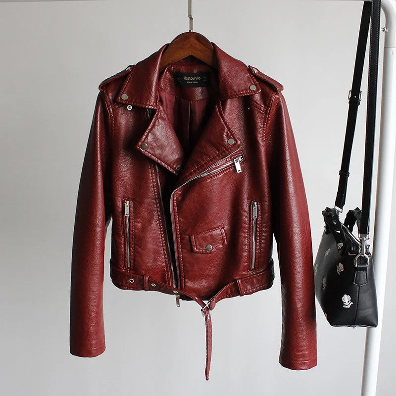 Pu Leather Waist Belt Moto Jackets