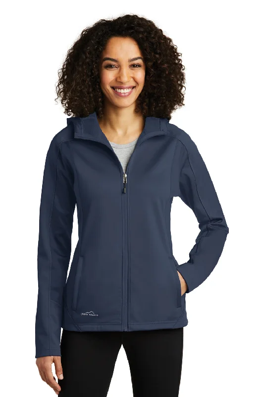 Eddie Bauer Womens Trail Water Resistant Full Zip Hooded Jacket - River Navy Blue