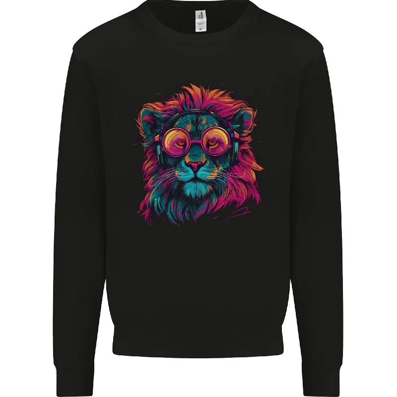 A Retrowave Lion Mens Sweatshirt Jumper