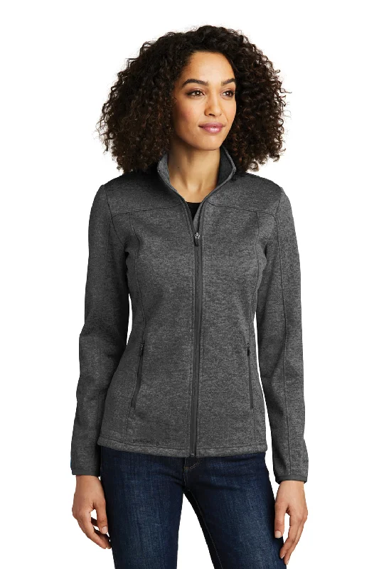 Eddie Bauer Womens StormRepel Water Resistant Full Zip Jacket - Heather Black - Closeout