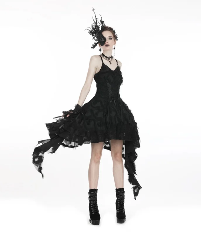 Western Fashion Black Lace Ruffle Dress