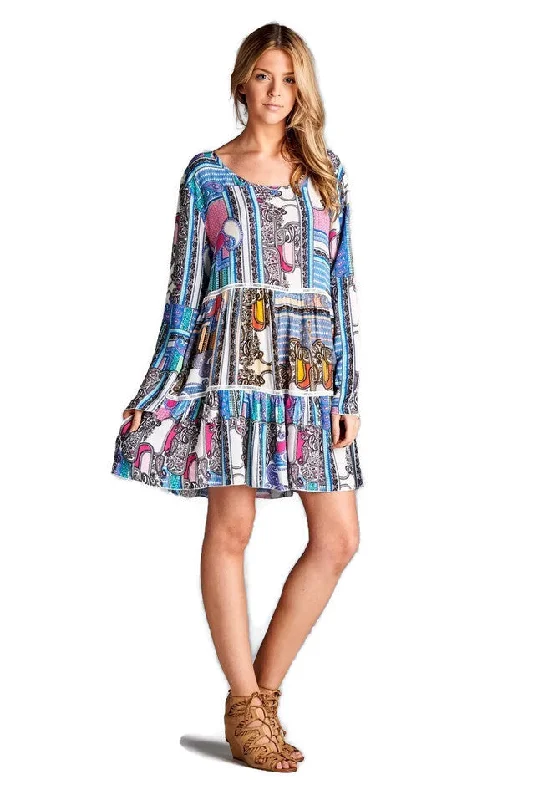 Paisley Bell Sleeve Dress