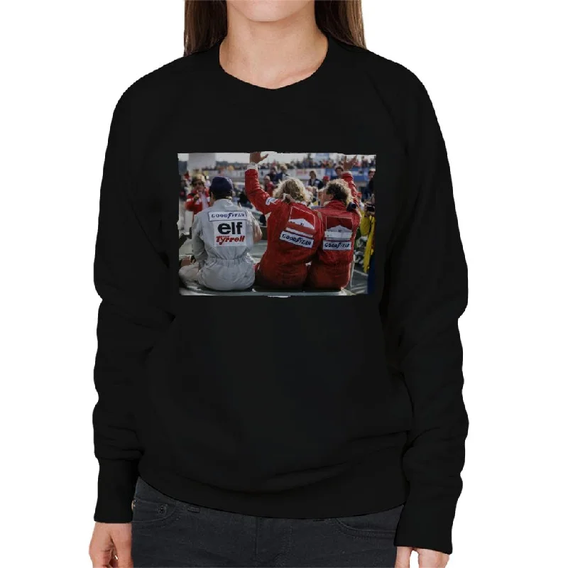 Motorsport Images Jody Scheckter James Hunt & Jochen Mass Women's Sweatshirt