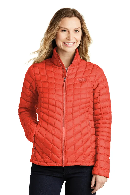 The North Face Womens ThermoBall Trekker Water Resistant Full Zip Jacket - Fire Brick Red - Closeout