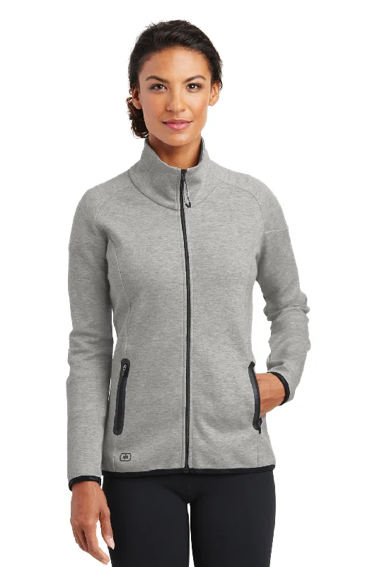 Ogio Womens Endurance Origin Moisture Wicking Full Zip Jacket - Aluminum Grey - Closeout