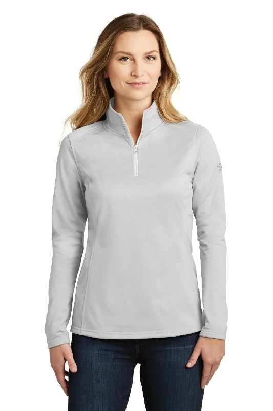 The North Face Womens Tech Pill Resistant Fleece 1/4 Zip Jacket - Heather Light Grey - Closeout