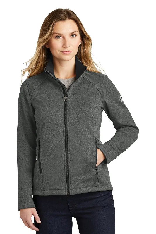 The North Face Womens Ridgeline Wind & Water Resistant Full Zip Jacket - Heather Dark Grey - Closeout