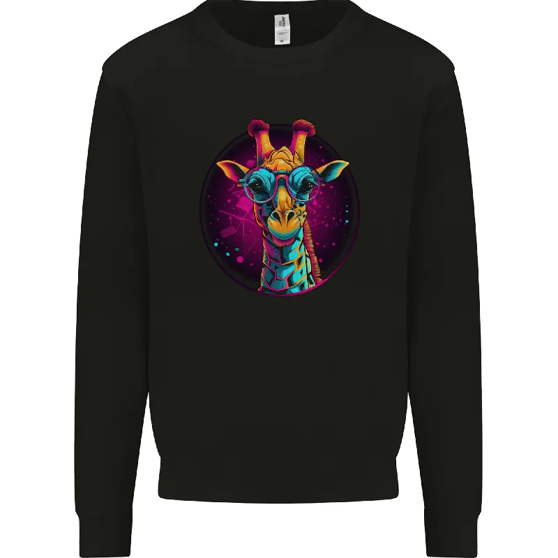 A Retrowave Giraffe Mens Sweatshirt Jumper