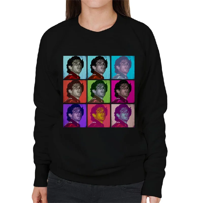 Motorsport Images Ayrton Senna Donington Park Pop Art Women's Sweatshirt