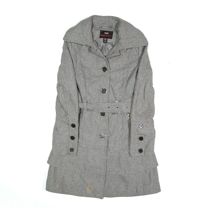 MISS SIXTY Overcoat Jacket Grey Wool Womens XS