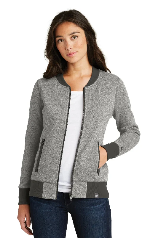 New Era Womens Sueded French Terry Full Zip Jacket - Light Graphite Grey Twist/Graphite Grey