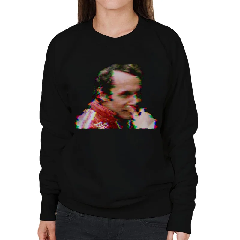 Motorsport Images Niki Lauda German GP 1976 Glitch Effect Women's Sweatshirt