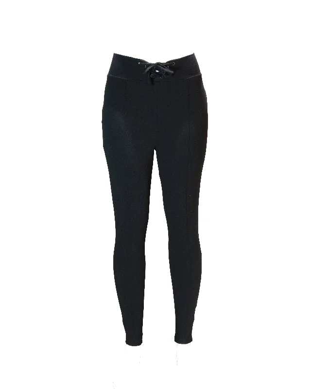 Black Leggingss With Corset Detail