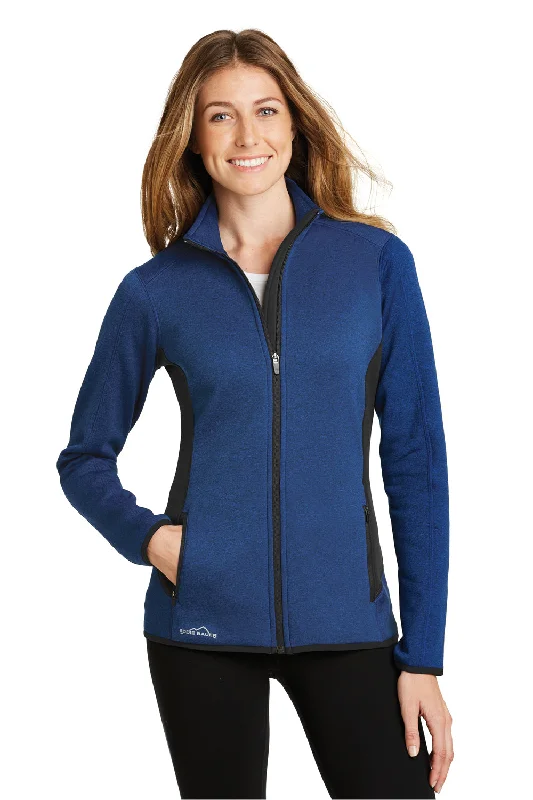 Eddie Bauer Womens Full Zip Fleece Jacket - Heather Blue