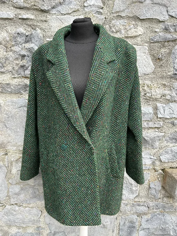 90s green tweed jacket uk 16