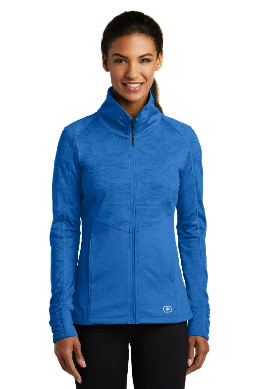 Ogio Womens Endurance Sonar Full Zip Jacket - Heather Electric Blue - Closeout