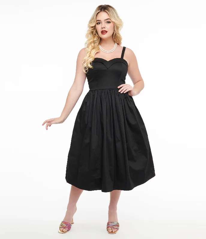 Collectif 1950s Black Kiana Swing Dress